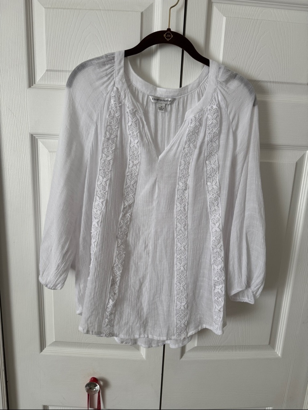 Counterparts White Embroidered Peasant Tunic medium